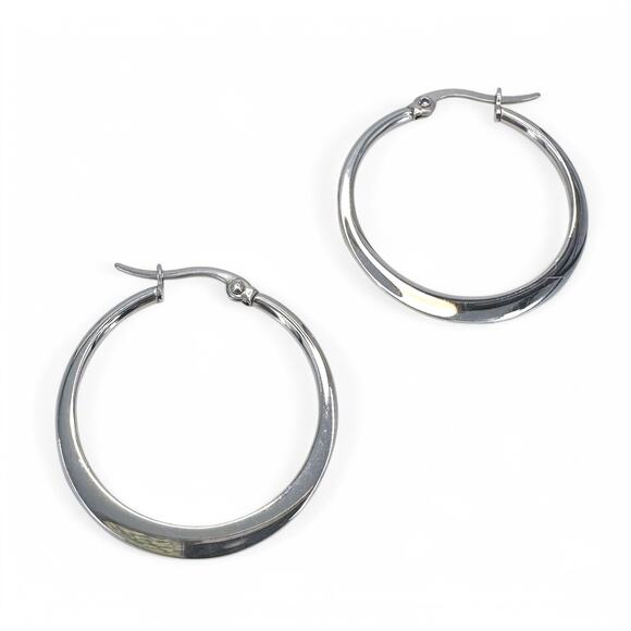 INOX 316L Stainless Steel Hoop Earrings - Picture 1 of 7